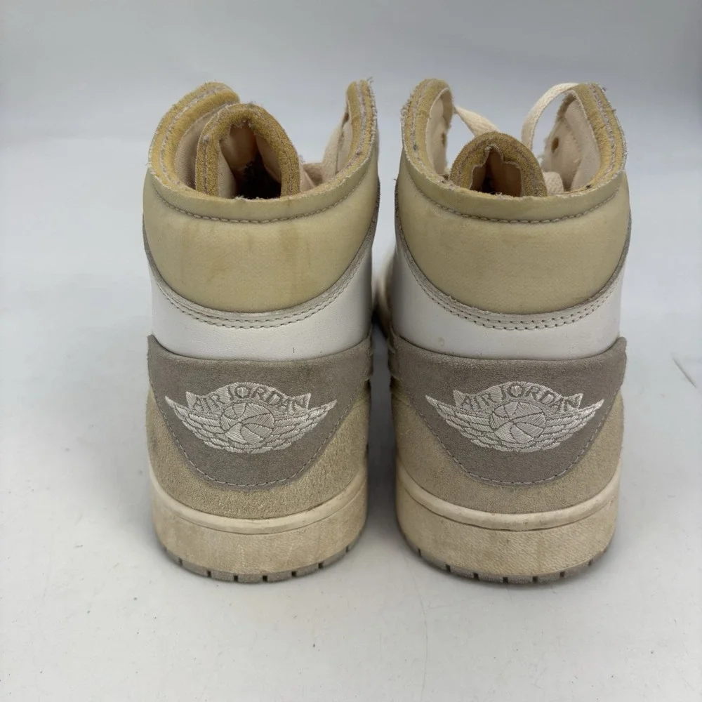Air Jordan 1 Mid Shoes Mens 10.5 SE Craft White Sail Inside Out Lace Up